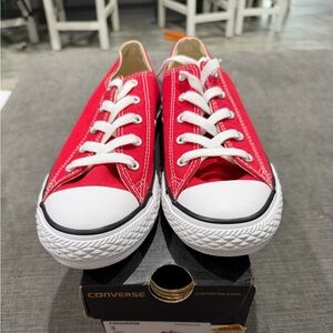 Converse Red Canvas Sneakers with White Accents